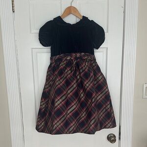 Gymboree Navy Velvet and Red Plaid Dress